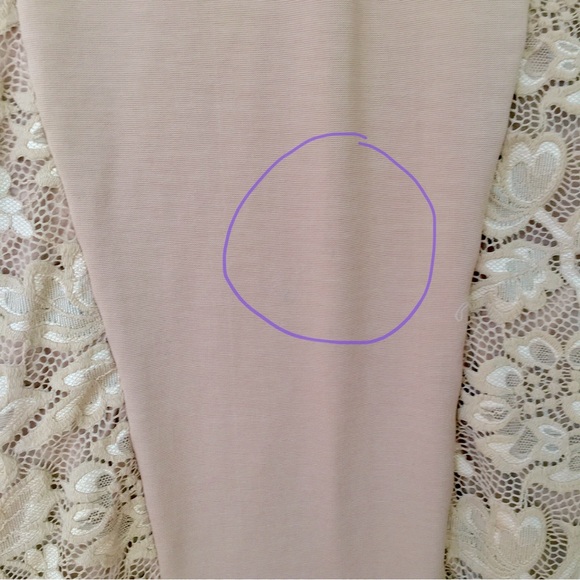 Bebe Bodycon Cocktail Dress w/ Lace, Size S, Taupe/Beige - Picture 12 of 12